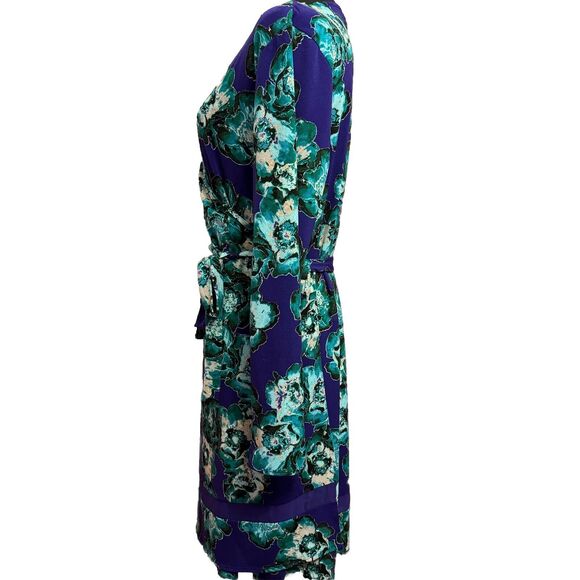 Vera Wang Dress XL Faux Wrap Colorful Artsy Floral Bold Office Career Party Date - Picture 4 of 10